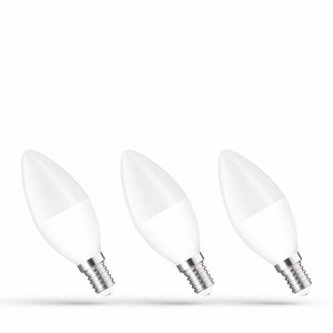 ŚWIECZKA LED 6W E14 Ciepła, WOJ+13026_3PACK