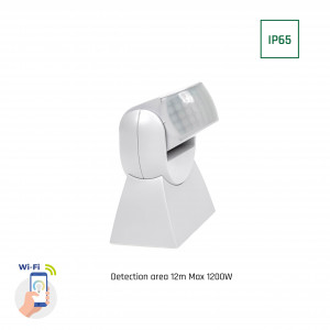 PIR SENSOR 180DEG 1,2KW 12M SURFACE IP65 230V WI-FI/BT SMART, WOJ+05784